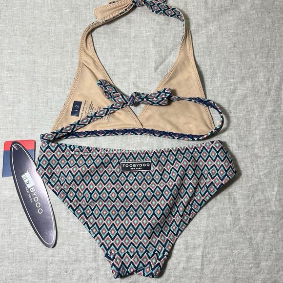 NWT Toobydoo Girl's Toddler Ready for The Beach Bikini Set Swimwear Size 1/2 T - Picture 2 of 6